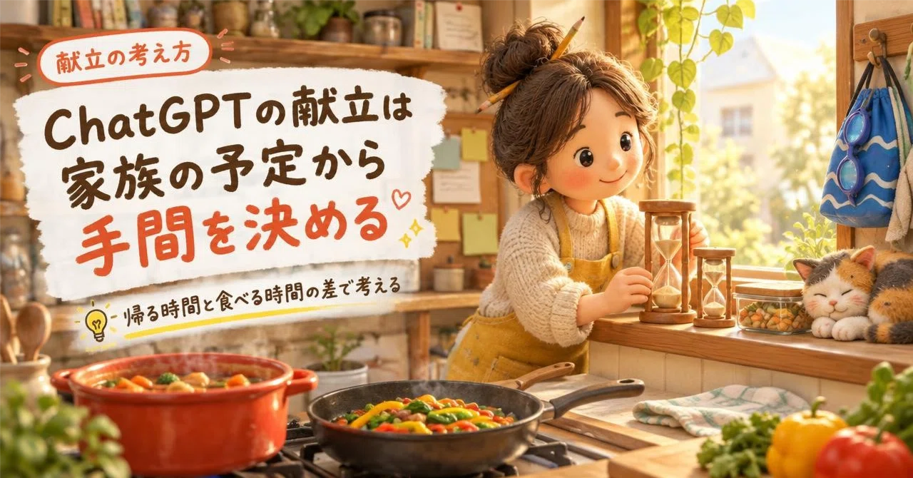 ChatGPT Menu Planning Based on Family Schedules and Effort｜くらしのAI手帖