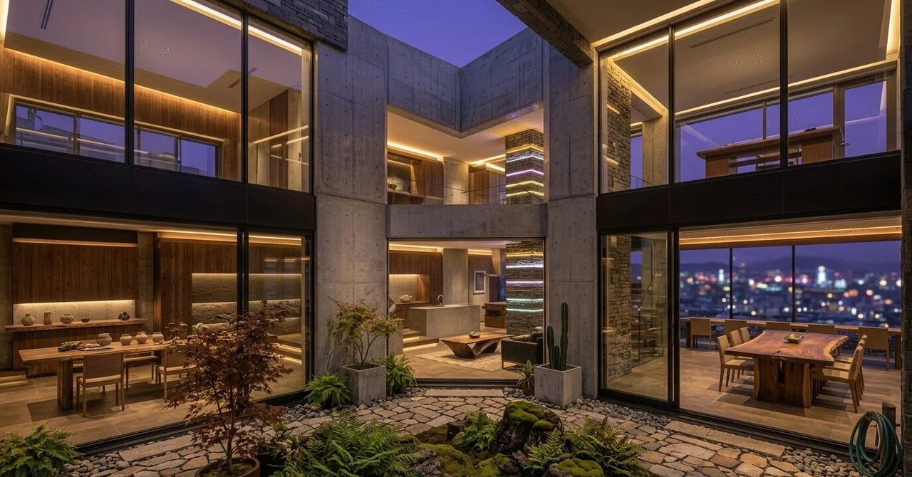 Courtyard Sense Architecting Light and Wind. 35-tsubo in Yokohama. An Open, Modern Home ...