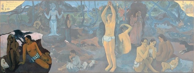 ゴーギャン Paul_Gauguin_-_D'ou_venons-nous (2)　左