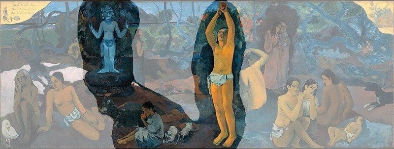 ゴーギャン Paul_Gauguin_-_D'ou_venons-nous (2)　中央左