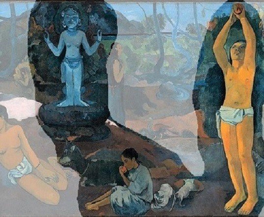 ゴーギャン Paul_Gauguin_-_D'ou_venons-nous (3)　中央左