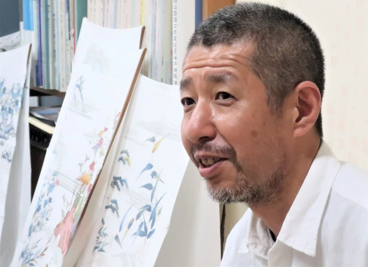 加賀友禅作家染帯◆本間哲哉作【特選本加賀友禅ちりめん地名古屋帯◆蔦】白練色 本加賀友禅訪問着 本間哲哉 作 「白浪に松」柄 | きもの フォーマル