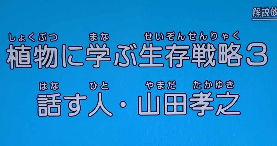 Tvメモ 植物に学ぶ生存戦略3 話す人 山田孝之 しらうめ Note