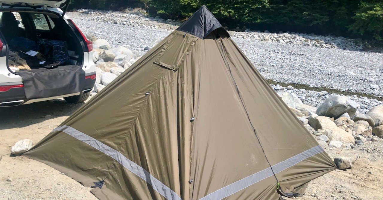 煙突穴アリ！薪ストーブ利用可能な小型軽量ワンポールテント「YOKA