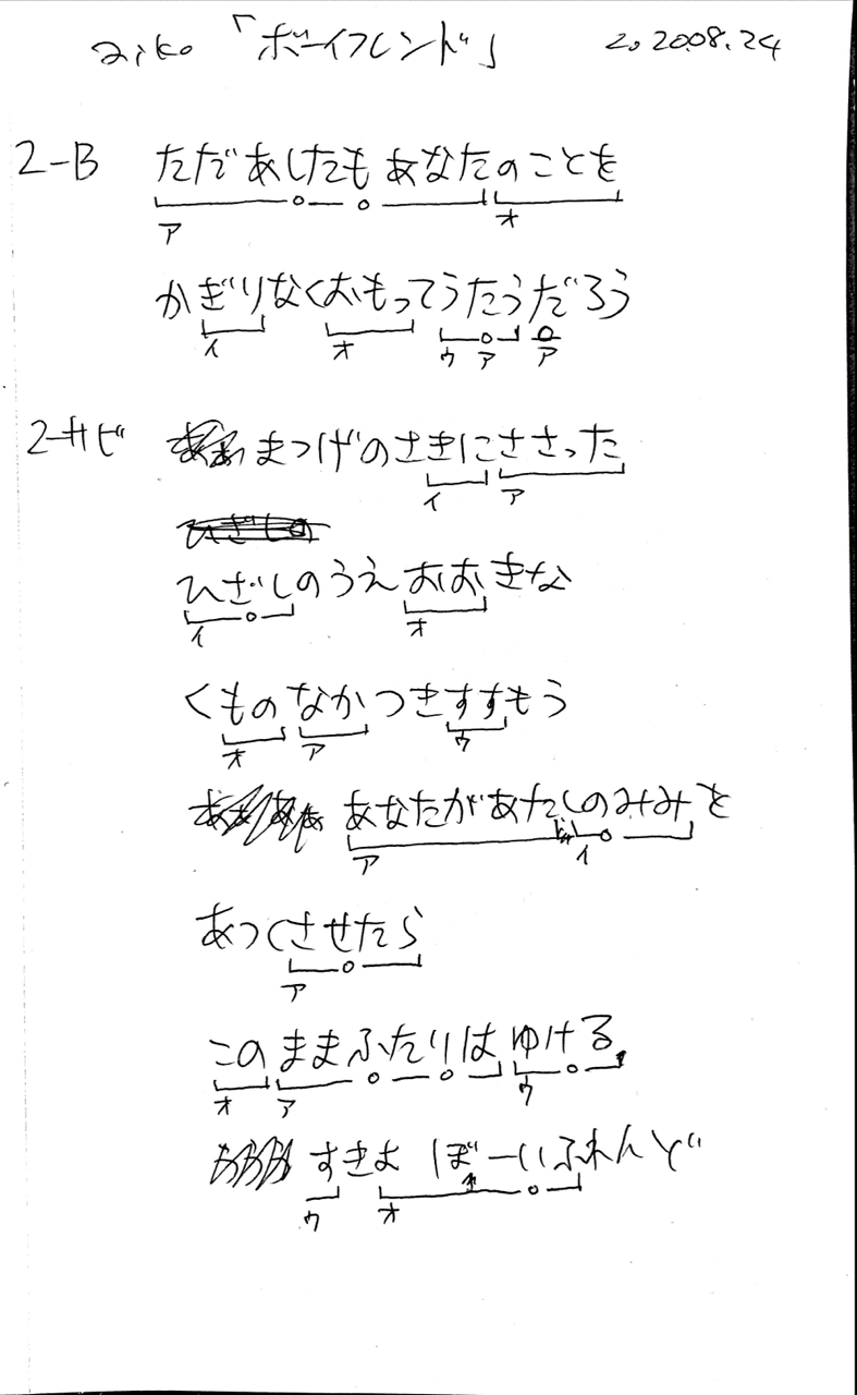 メモ Aiko ボーイフレンド の歌詞分析 やおき Note