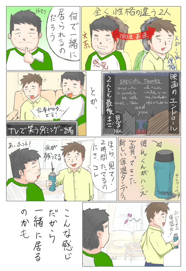 漫画「性格の違う２人」