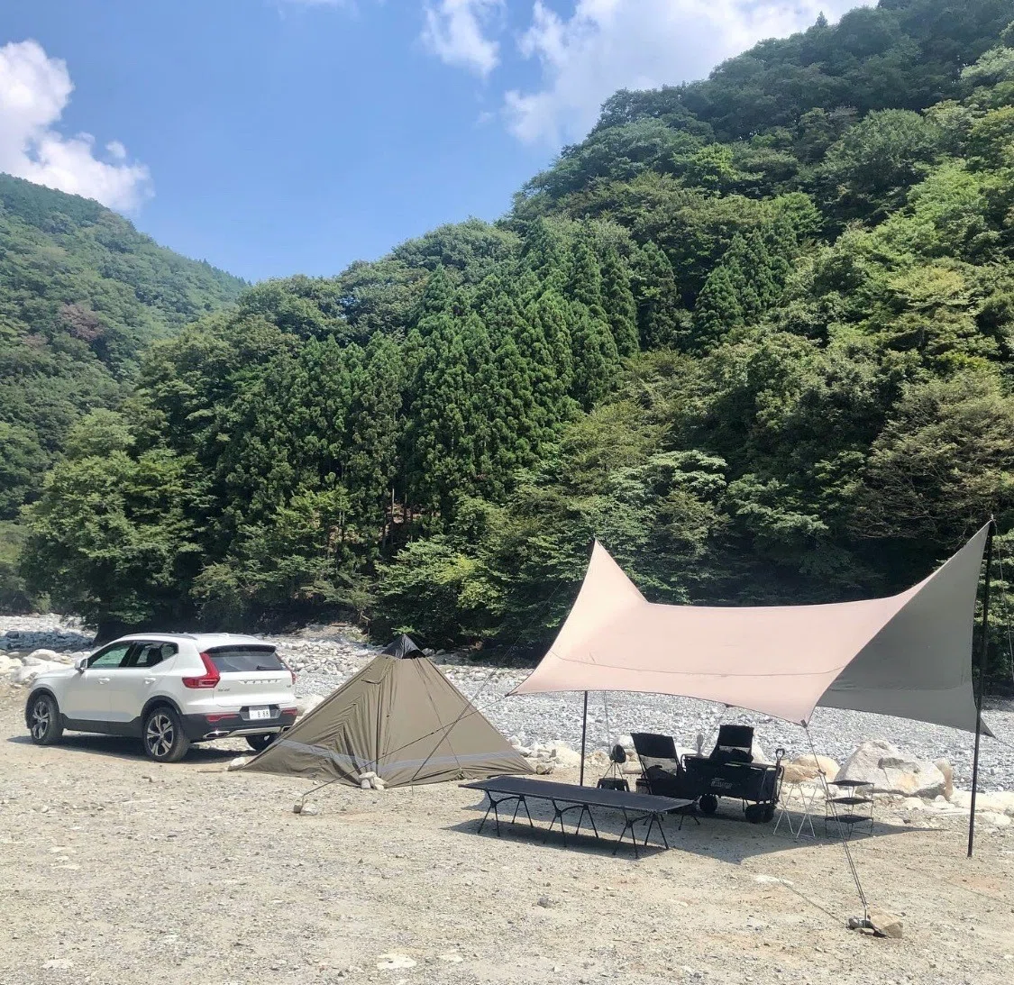 煙突穴アリ！薪ストーブ利用可能な小型軽量ワンポールテント「YOKA