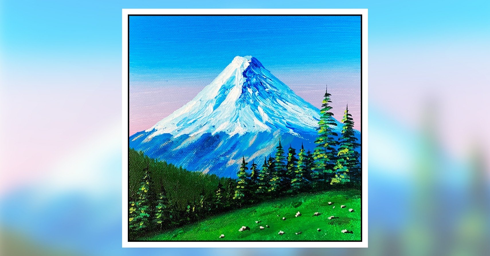 アクリル絵の具を使用した「富士山」の描き方 / 初心者が簡単に絵を