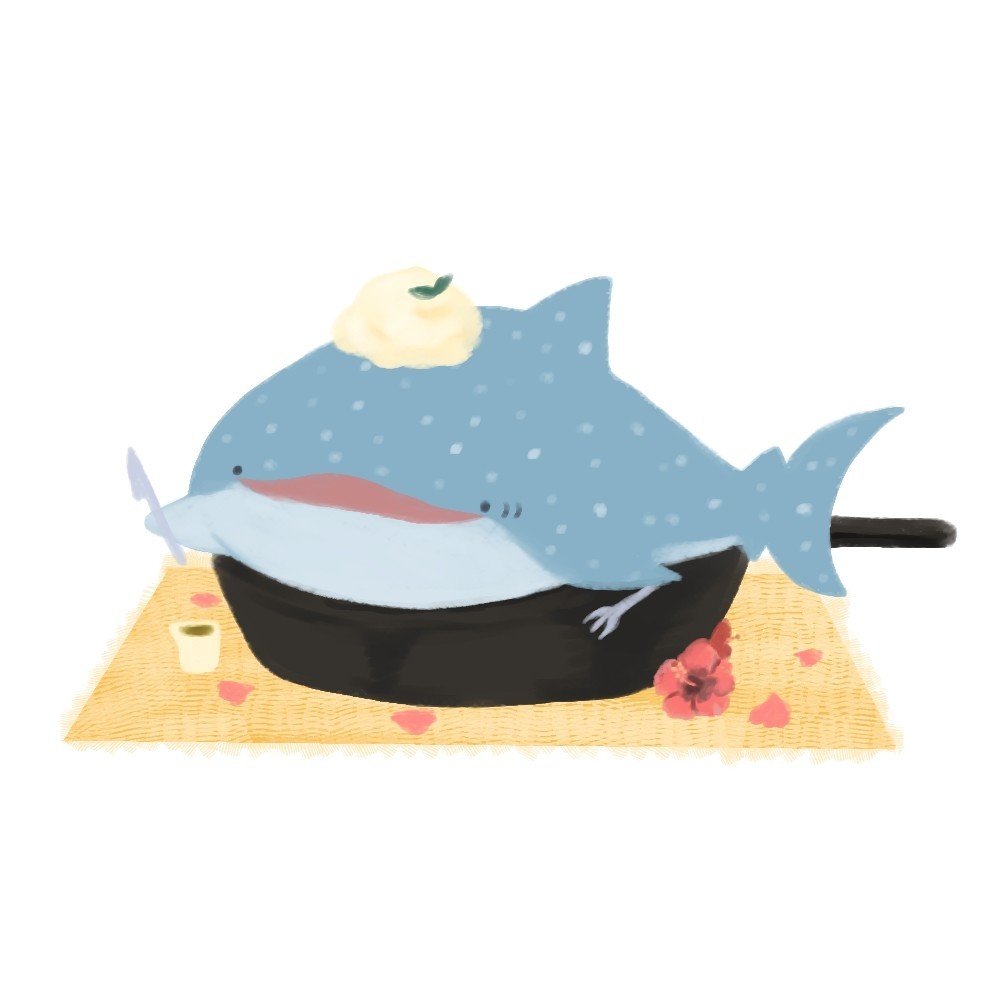 ジンベイザメがパンケーキみたいだなって思って描いたイラスト 個人的に可愛いと思ったからスズリで販売 しているけどなかなか売れないね ティミゴトゥマト Note