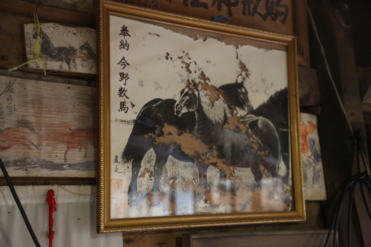 幕末明治 遠野地方「双馬図絵馬」駒形神社 古民芸 民俗学 民間信仰 骨董 幕末明治 遠野地方「双馬図絵馬」駒形神社 古民芸 民俗学 民間信仰