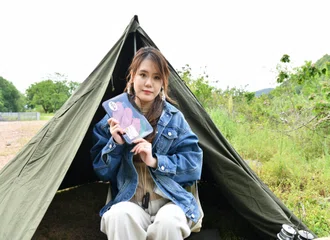 ソロキャンプ女子 野営地でぱんちらキャンプ 旅チングtv ソロキャンプ Note
