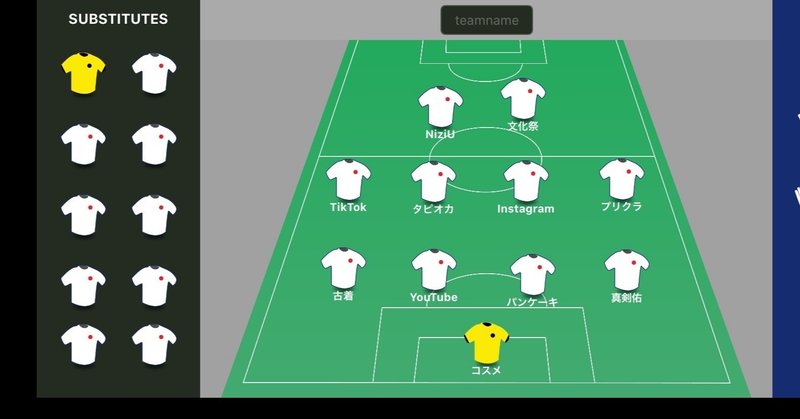 女子高生が好きそうなものでサッカーのフォーメション組んでみた １９歳の日常etc Note