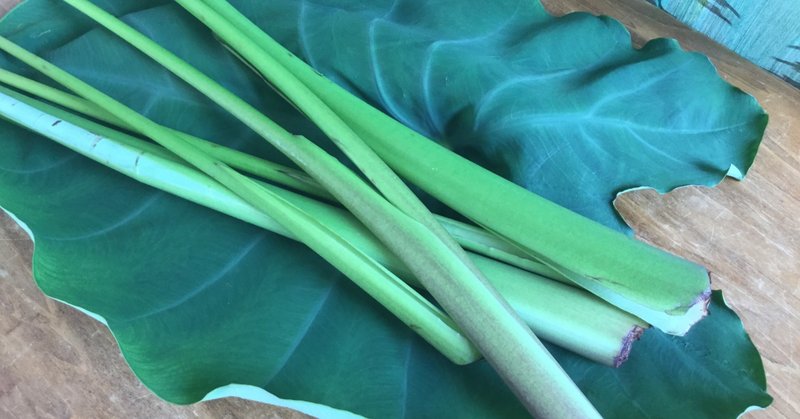 菜園料理の記録 9 青い里芋の茎は食用になるのか？！