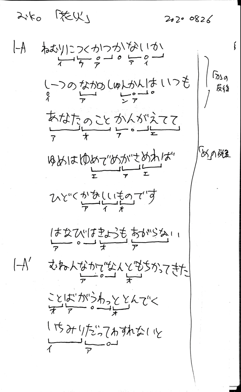 メモ Aiko 花火 の歌詞分析 やおき Note