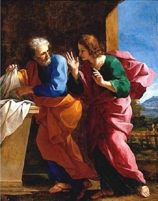 peter john jesus tomb ペトロ　ヨハネ　イエス　墓　グエルチーノ　Guercino　ジョヴァンニ・フランチェスコ・ロマネッリ