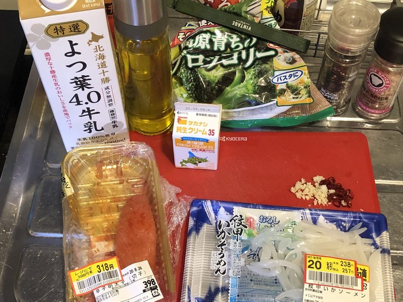 イカと明太子のクリームパスタ ケイチェルおじ Note