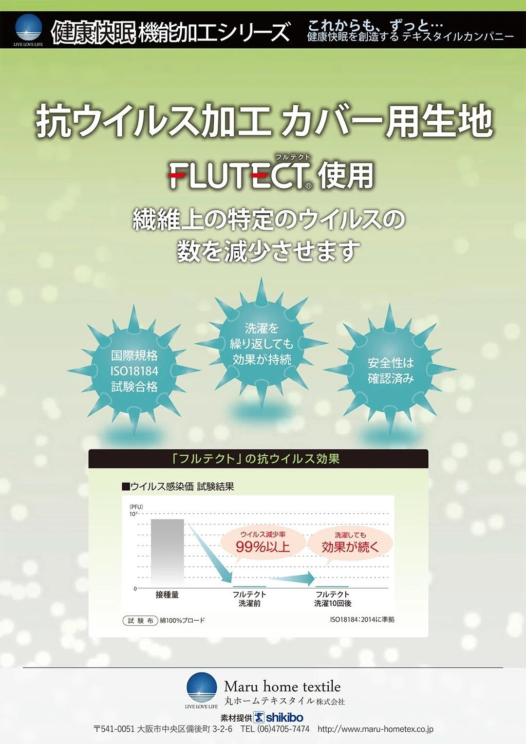 少しでも安心して暮らせるように…「抗ウイルス加工 フルテクト 生地 