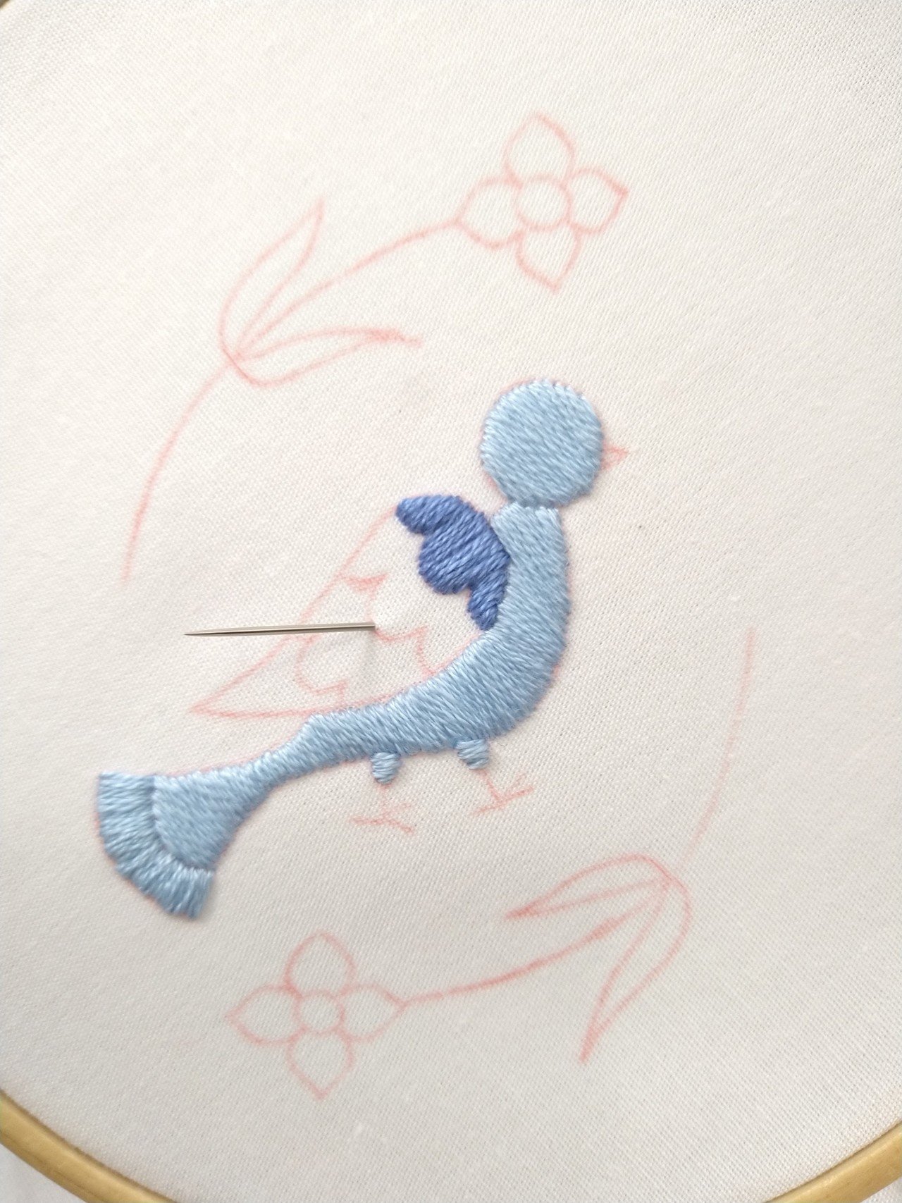 12/23月曜まで値引❗️刺繍額装 刺繍絵画 青ステッチ刺繍 花鳥 蝶 インテリア Amazon | クロスステッチ刺繍キット水墨画-鳥と花-110206