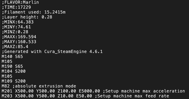 G-codeをテキストで見てみる（G-codeなんて怖くない）
