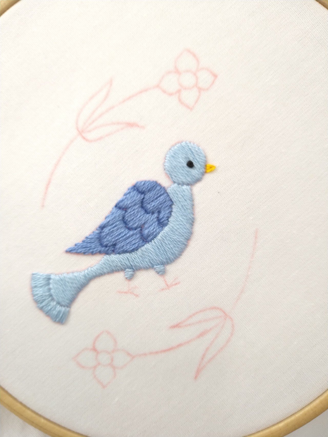 鳥とお花の刺繍をしてみよう* ステップ4 〜鳥の刺繍仕上げ