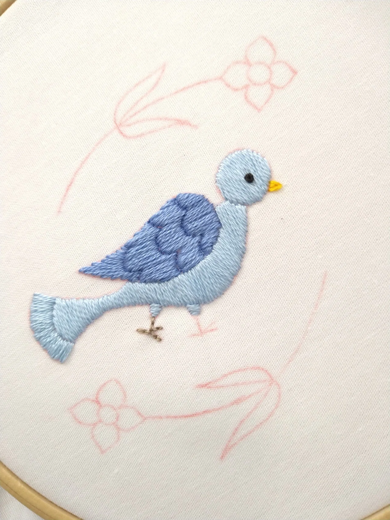 鳥とお花の刺繍をしてみよう* ステップ4 〜鳥の刺繍仕上げ