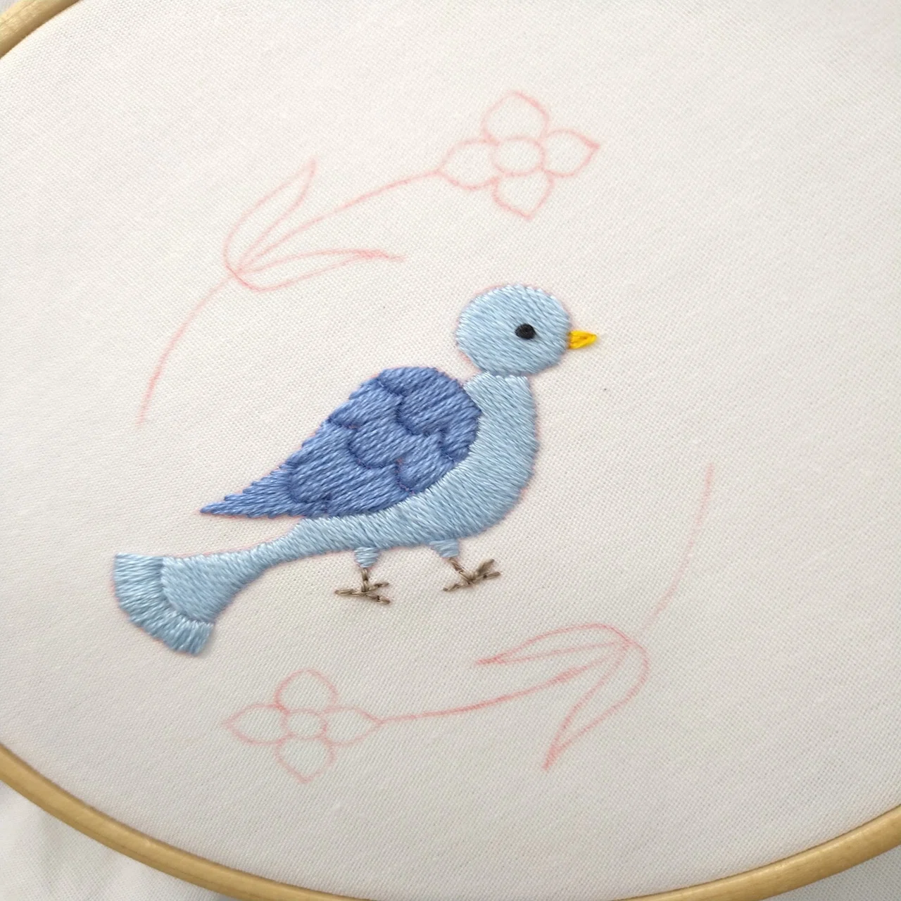 鳥とお花の刺繍をしてみよう* ステップ4 〜鳥の刺繍仕上げ 
