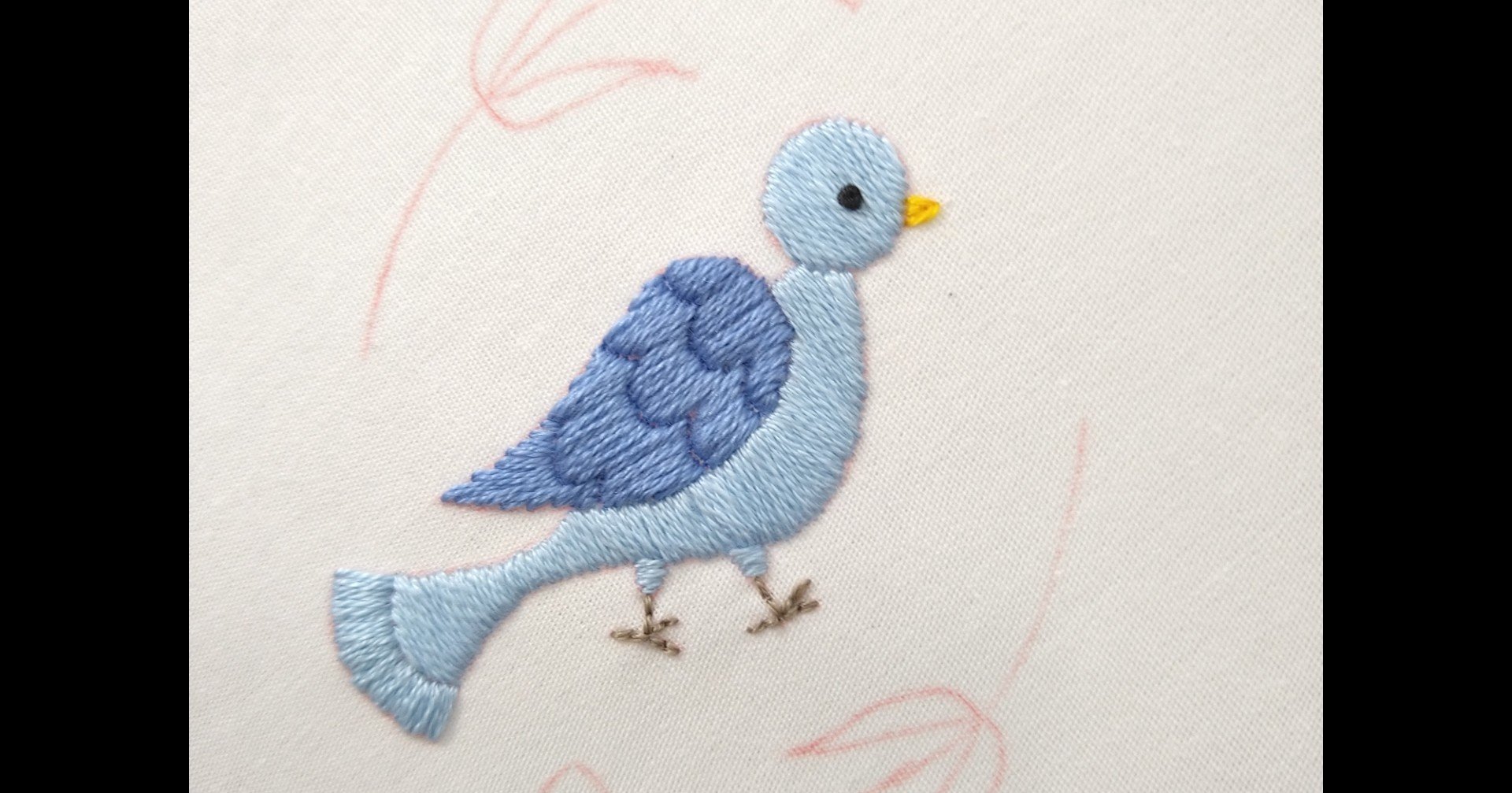 鳥とお花の刺繍をしてみよう* ステップ4 〜鳥の刺繍仕上げ 鳥とお花の刺繍をしてみよう* ステップ4 〜鳥の刺繍仕上げ