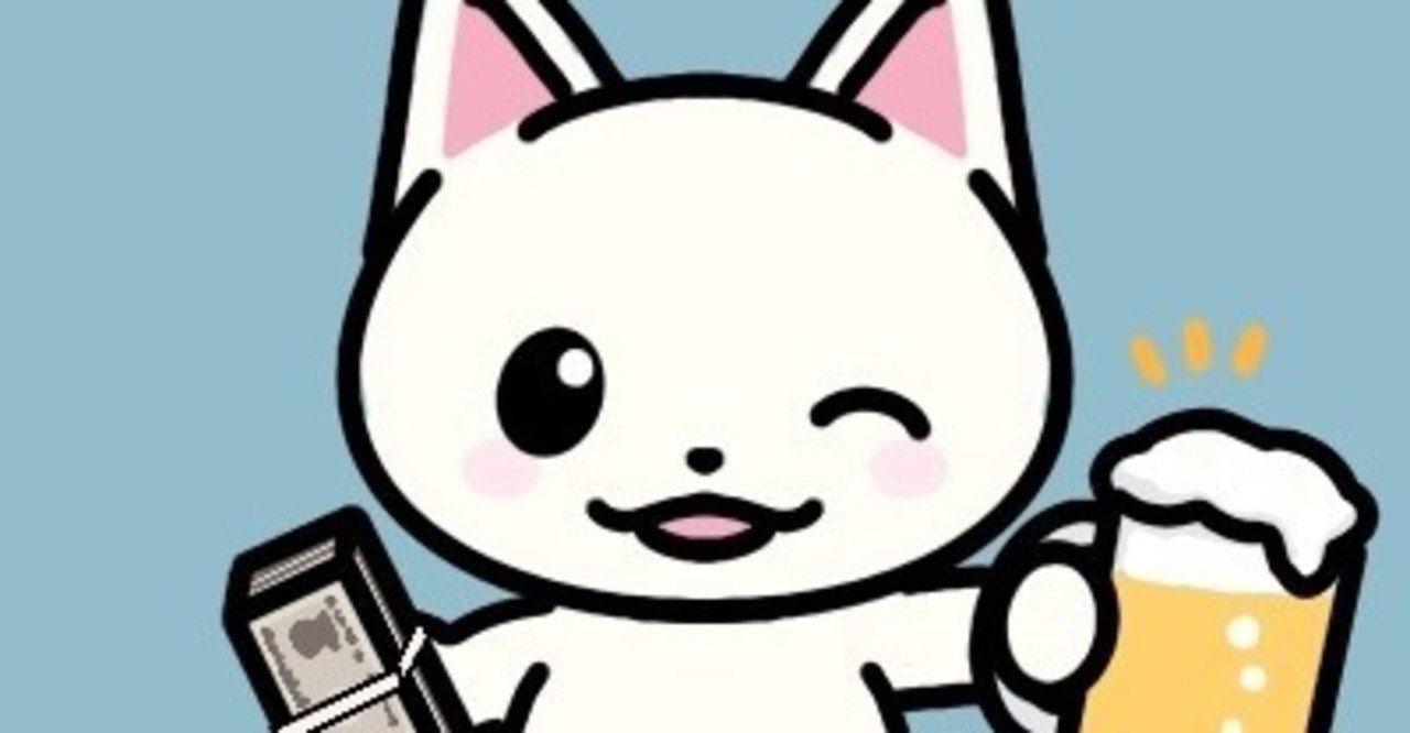 ビールジョッキと札束を持っている猫のアイコン いぬまん Note