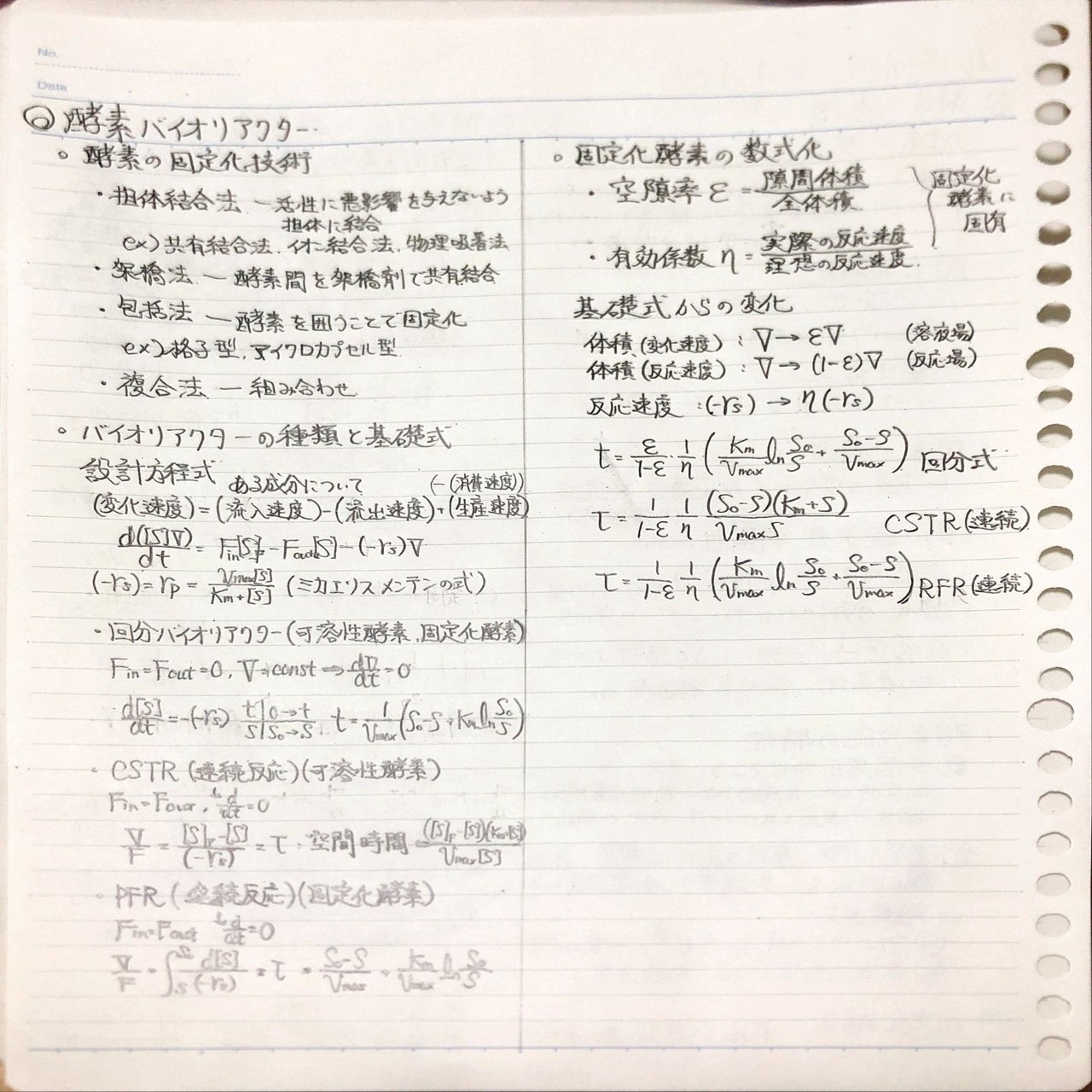 生物化学工学１（酵素、反応器基礎式）｜化学学生のノート