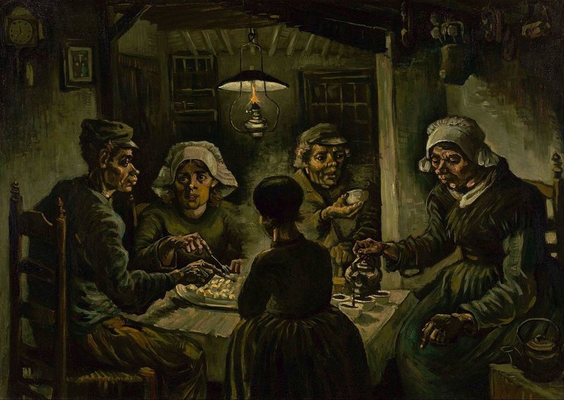 F82 JH764 ジャガイモを食べる人々 1885.4 (ファン・ゴッホ美術館)