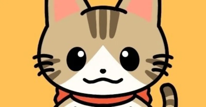 カレーを持っているキジ白の猫の女の子のアイコン いぬまん Note