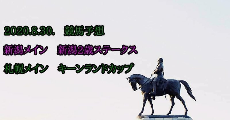 8/30　新潟2歳ステークス（GⅢ）＆キーンランドカップ（GⅢ）予想