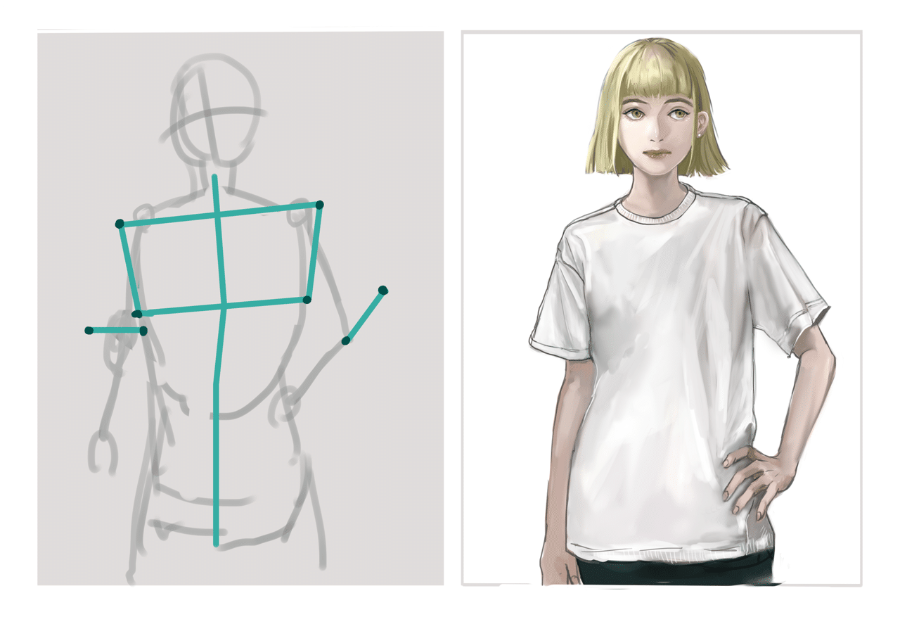 Vol １ Tシャツ お洋服と人体のイラストお勉強note Xds Note