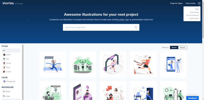 イラスト素材を Web上でサクっと 色やアニメーション設定できる Stories Byfreepik オオタアイ Note