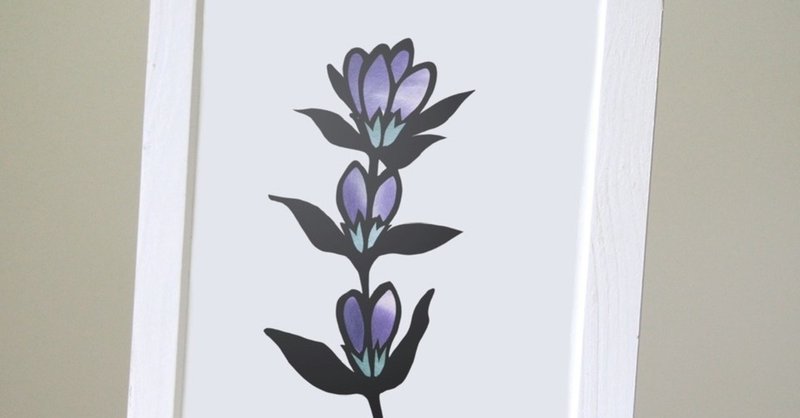 フリー図案no 051 リンドウ の切り絵 華色切絵 平石智美のカラー切り絵を楽しむnote Note