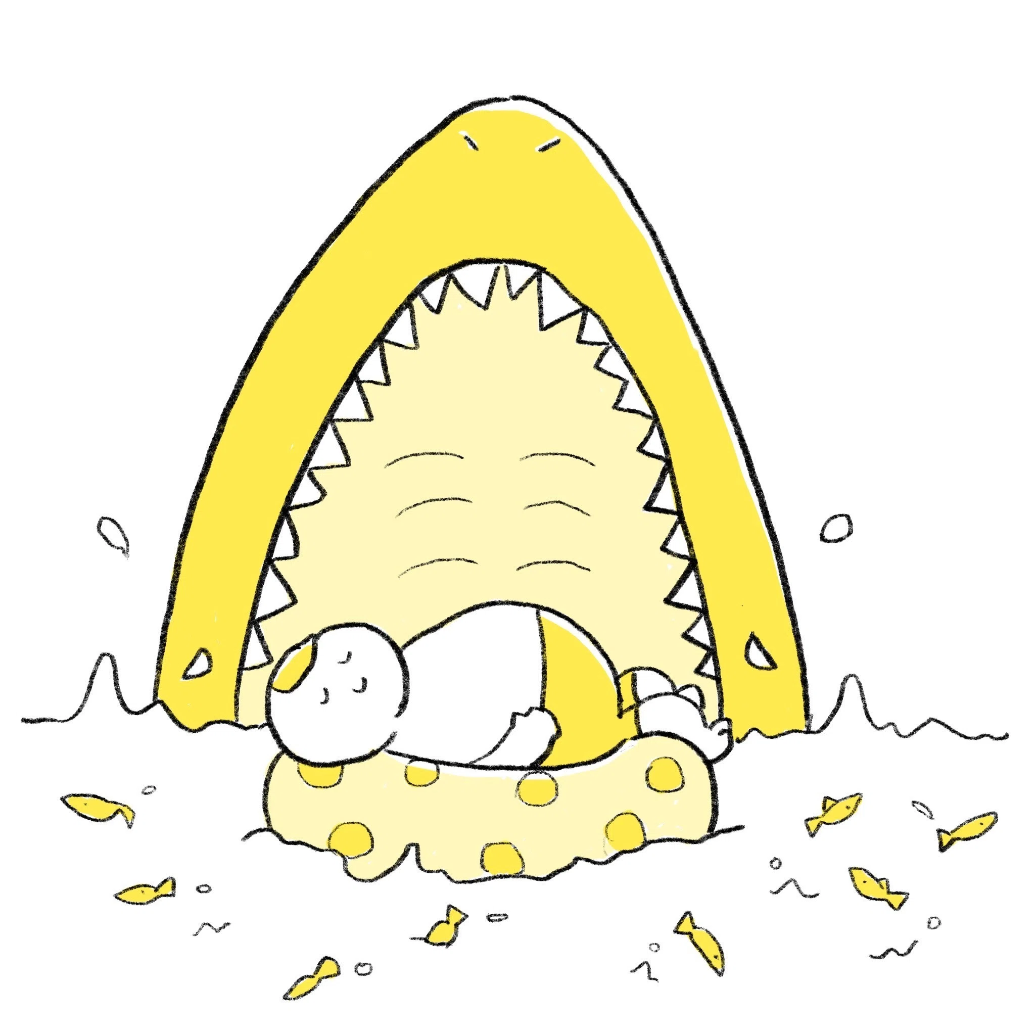 No.34【イラスト】ニーホさん×サメ｜杉江慎介｜イラストレーター