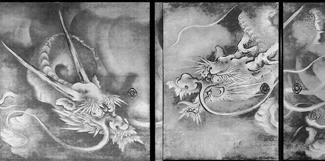 それぞれが躍動感みなぎる龍姿。【水墨画探訪】 Each of them is