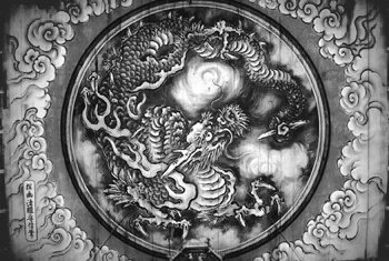 それぞれが躍動感みなぎる龍姿。【水墨画探訪】 Each of them is