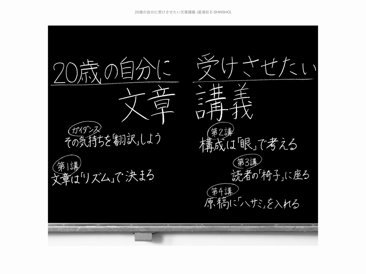 20歳の自分に受けさせたい文章講義。｜古賀史健