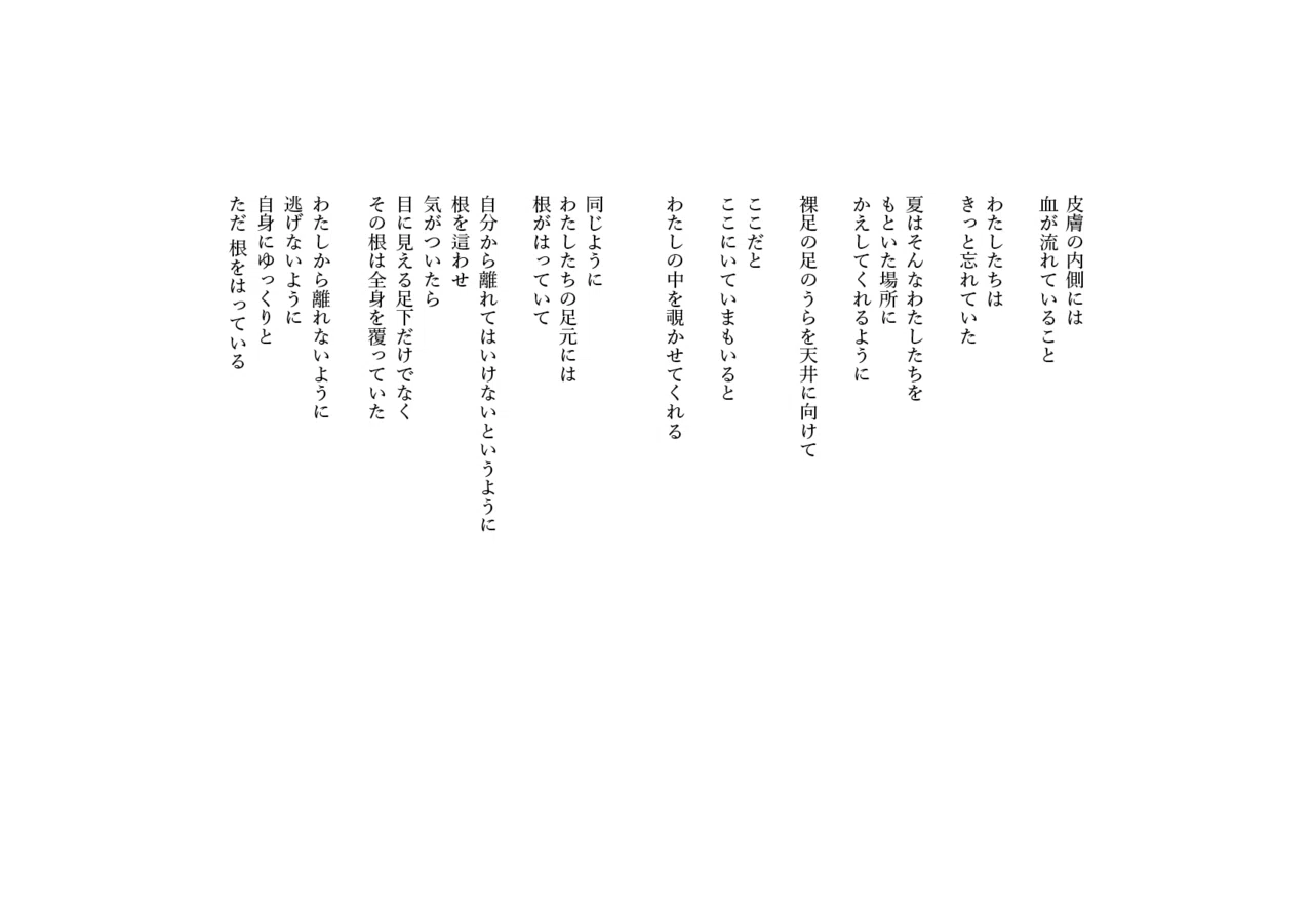 詩 裸足の中 遍く Amaneku Note