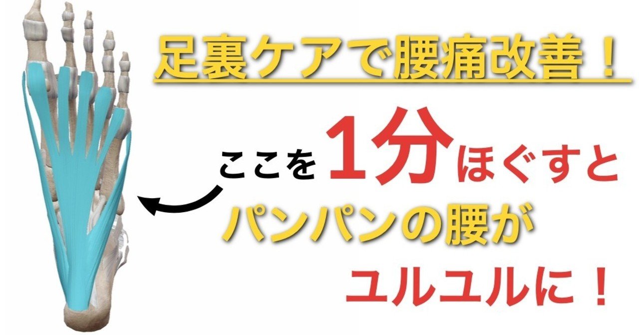 腰痛ケア パンパンに張った腰がたった1分でユルユルに 効果抜群の筋膜ケア 足 のうら編 Vol 5 公式ブログ 腰痛専門施術院 リセット 長崎 Note