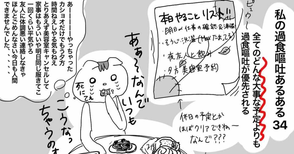 私の過食嘔吐あるあるまとめ いちぶた 過食嘔吐 摂食障害6年目 Note