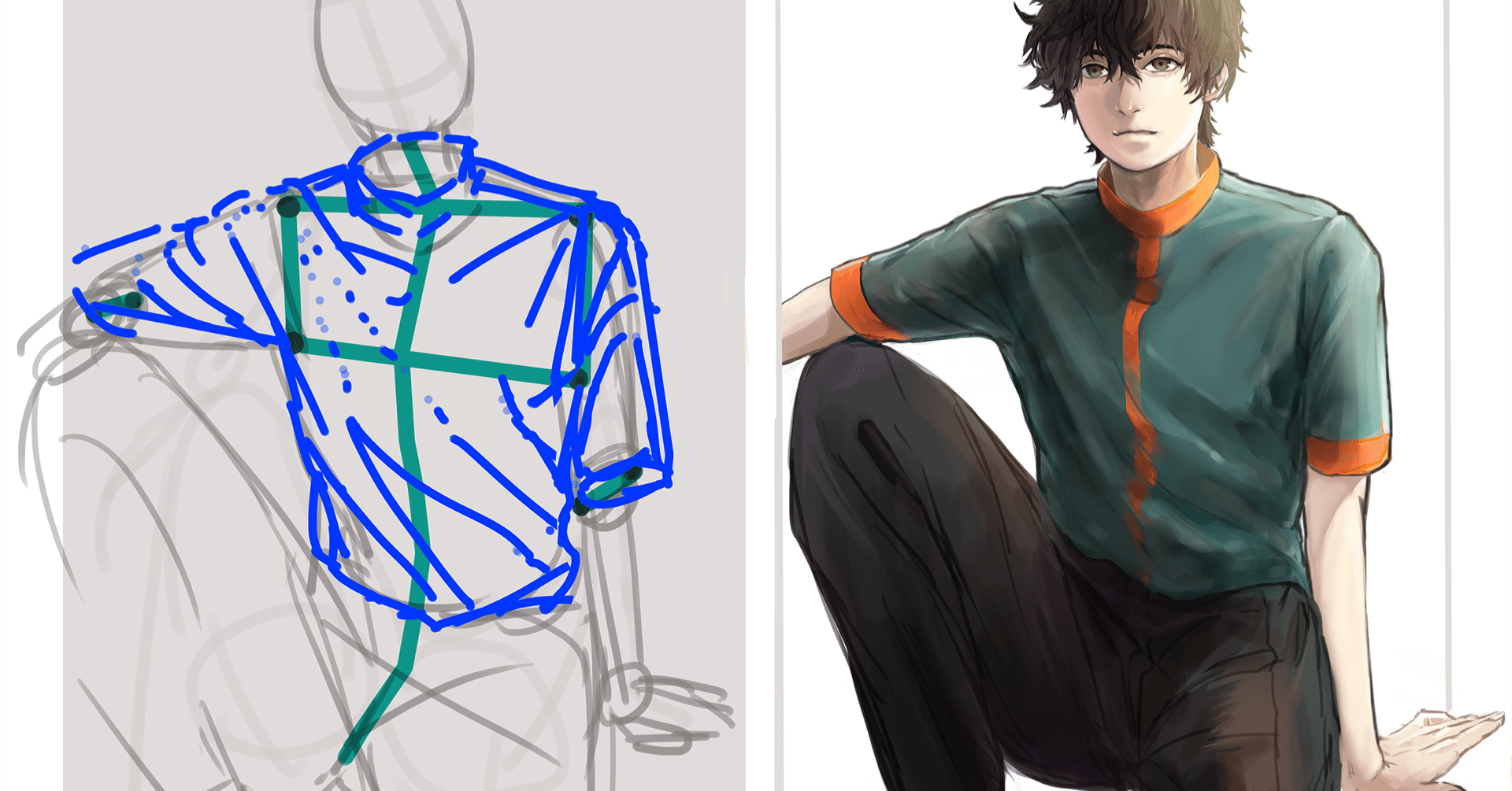 Vol 2 ハイネックとシワの構造 お洋服と人体のイラストお勉強note Xds Note