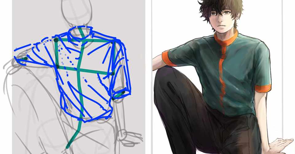 Vol 2 ハイネックとシワの構造 お洋服と人体のイラストお勉強note Xds Note