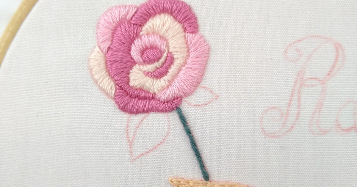 ローズの刺繍枠キットを作ろう* ステップ4 〜バラの花の刺繍 