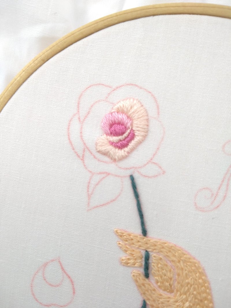 ローズの刺繍枠キットを作ろう ステップ4 バラの花の刺繍 Apostrophe S 刺繍雑貨作家 Note