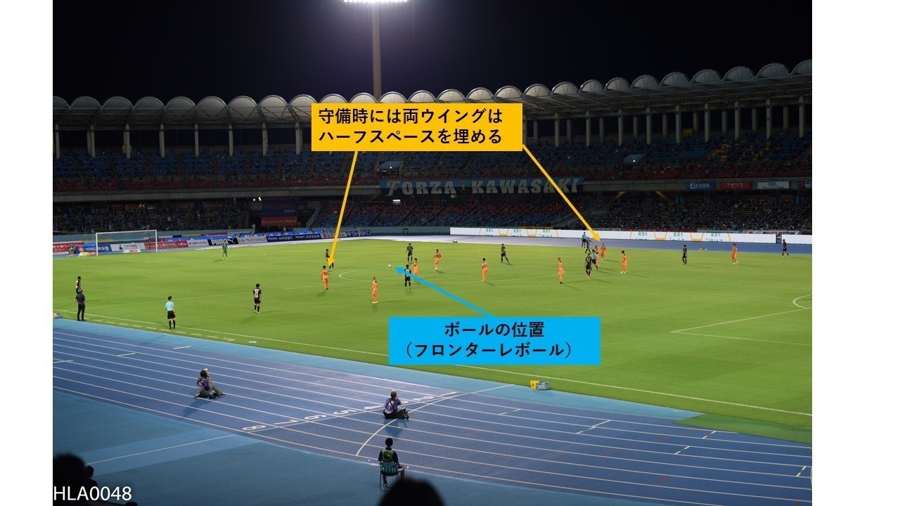 4 2 3 1でロングパス主体 8月29日フロンターレ対エスパルス戦 3 Hla0048 Note