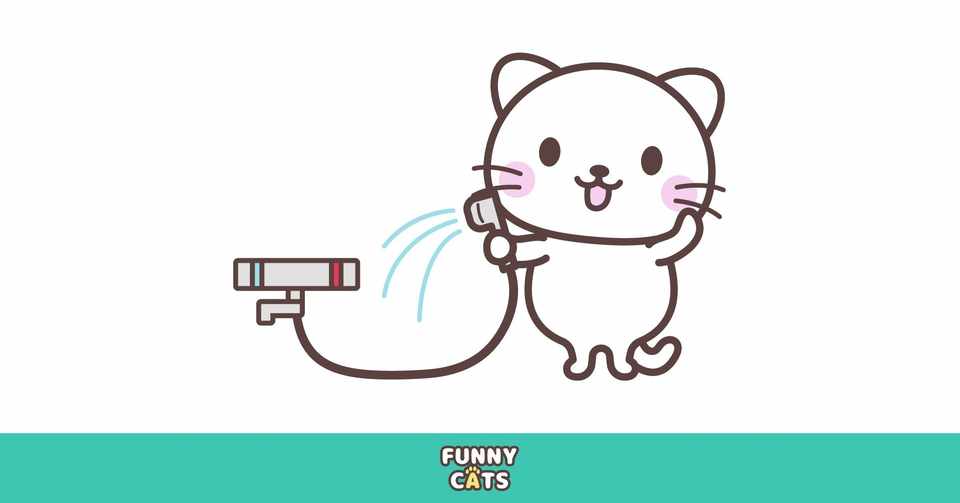 Note見出し用イラスト シャワーを使う猫 コーヘーズ Note