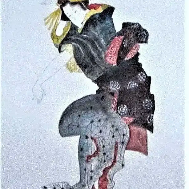 浮世絵風な水彩画 いにしえのミーちゃん 【公式通販】