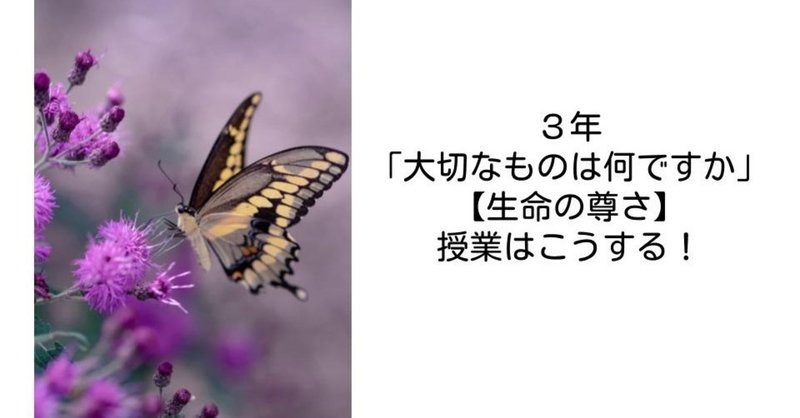 ３年 大切なものは何ですか 生命の尊さ の授業はこうする キッシュ 令和道徳のススメ Note